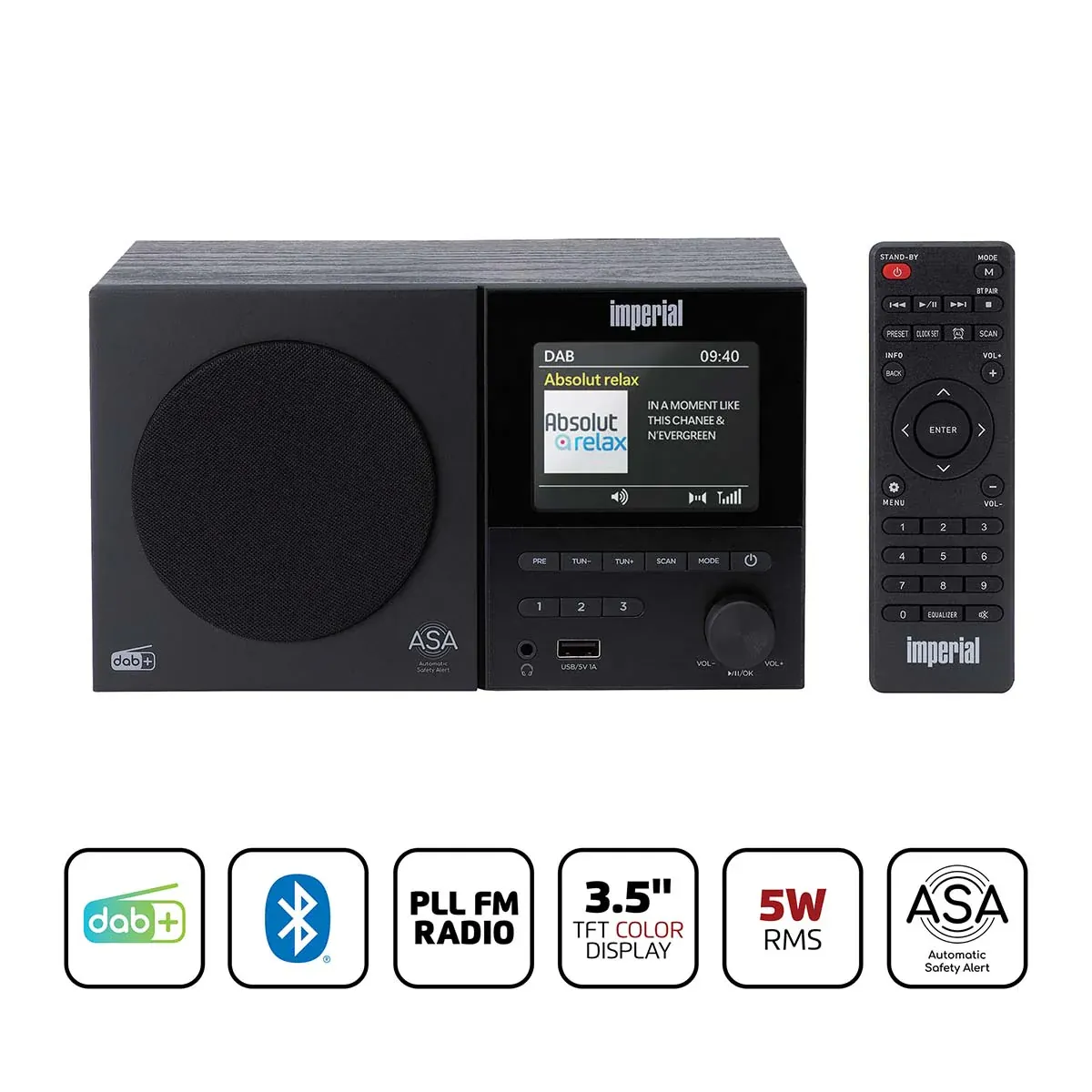 Imperial DABMAN-120BK DAB+, FM radio with BT,RC