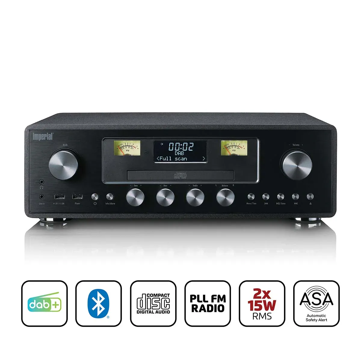Imperial DABMAN280CDBK DAB+/FM Radio with CD Player, USB, Bluetooth and ASA function