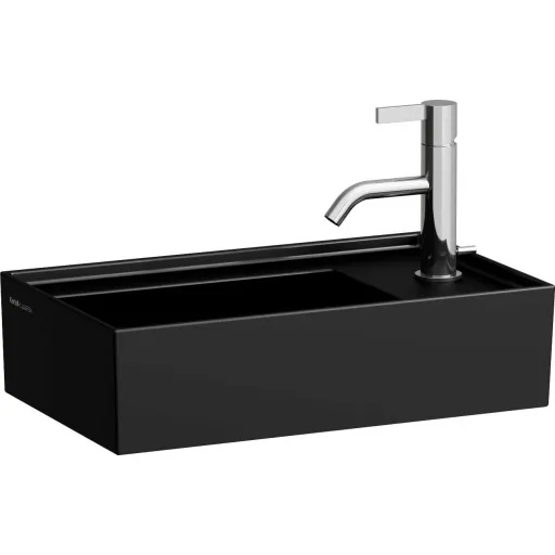 Kartell Laufen håndvask 46x28 cm højre mat sort