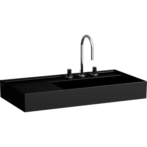 Kartell Laufen håndvask 90x46 cm højre mat sort