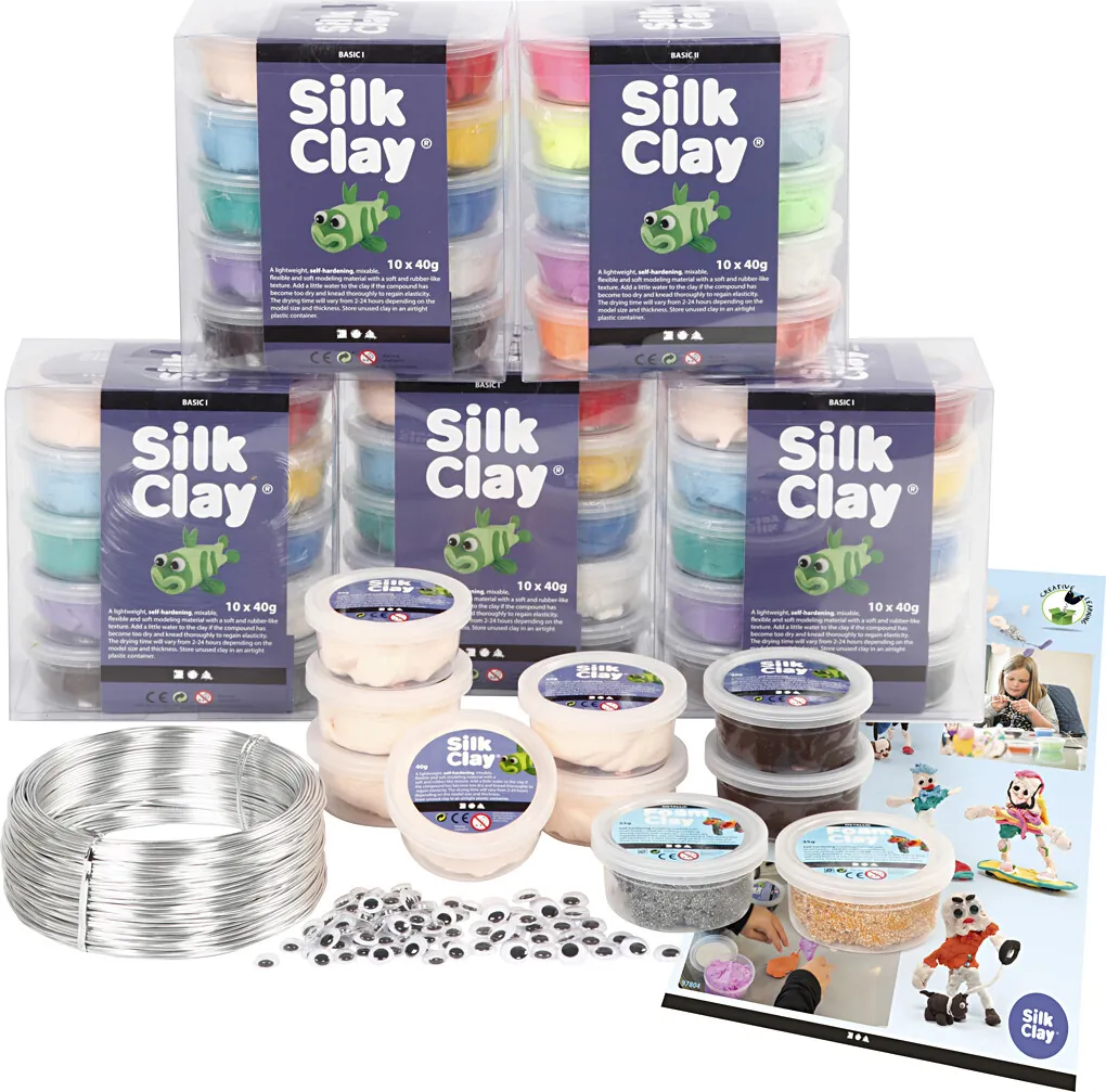 Klassesæt til figurer med Silk Clay