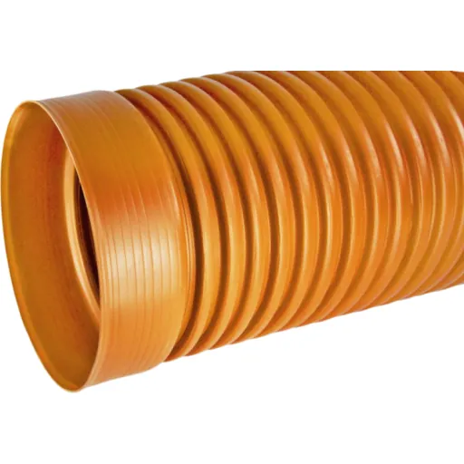 Korrugeret opføringsrør 425x3000 mm PP med muffe