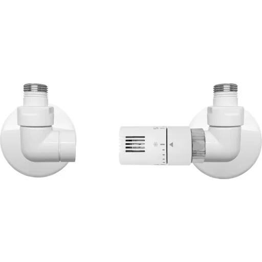 Kriss Corner ventilsæt m/rumtermostat, højre, hvid