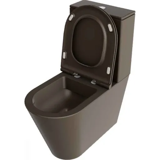 Lavabo Forma toilet, back-to-wall, uden skyllekant, mat brun