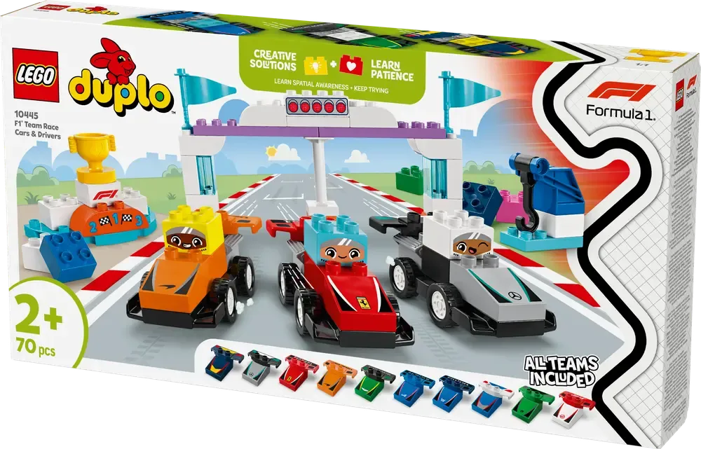 LEGO DUPLO 10445 F1-teams med racerbiler og kørere