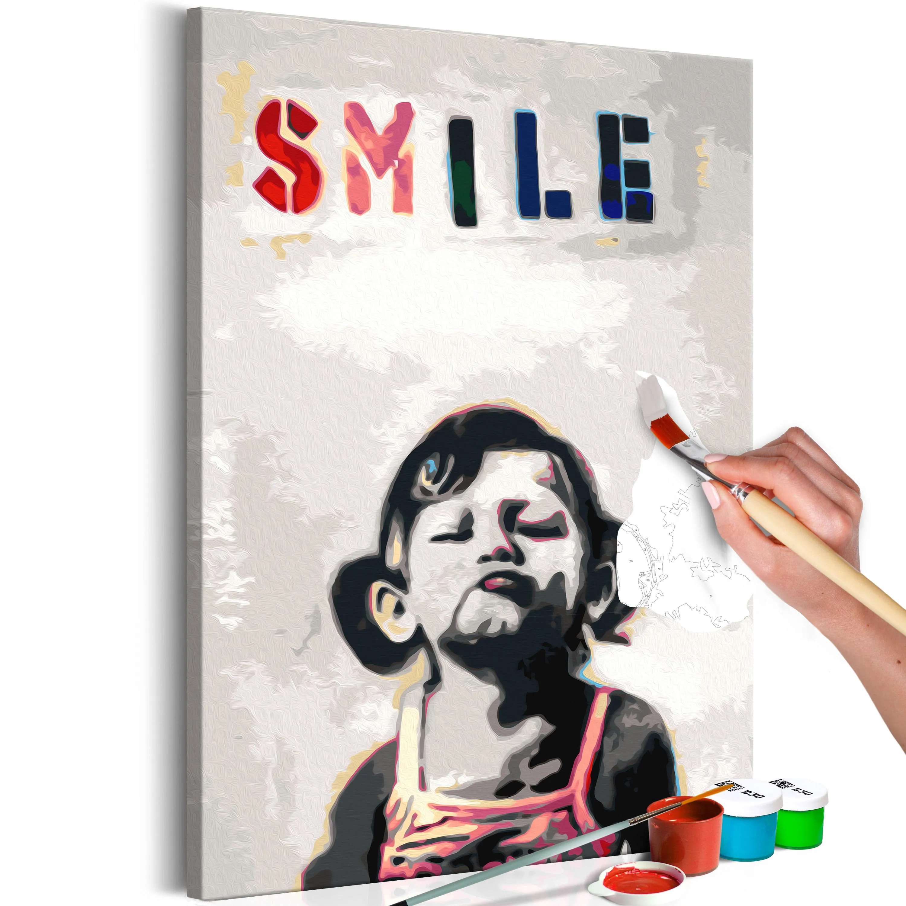 Little Girl Mal Selv Billede 40 x 60 cm