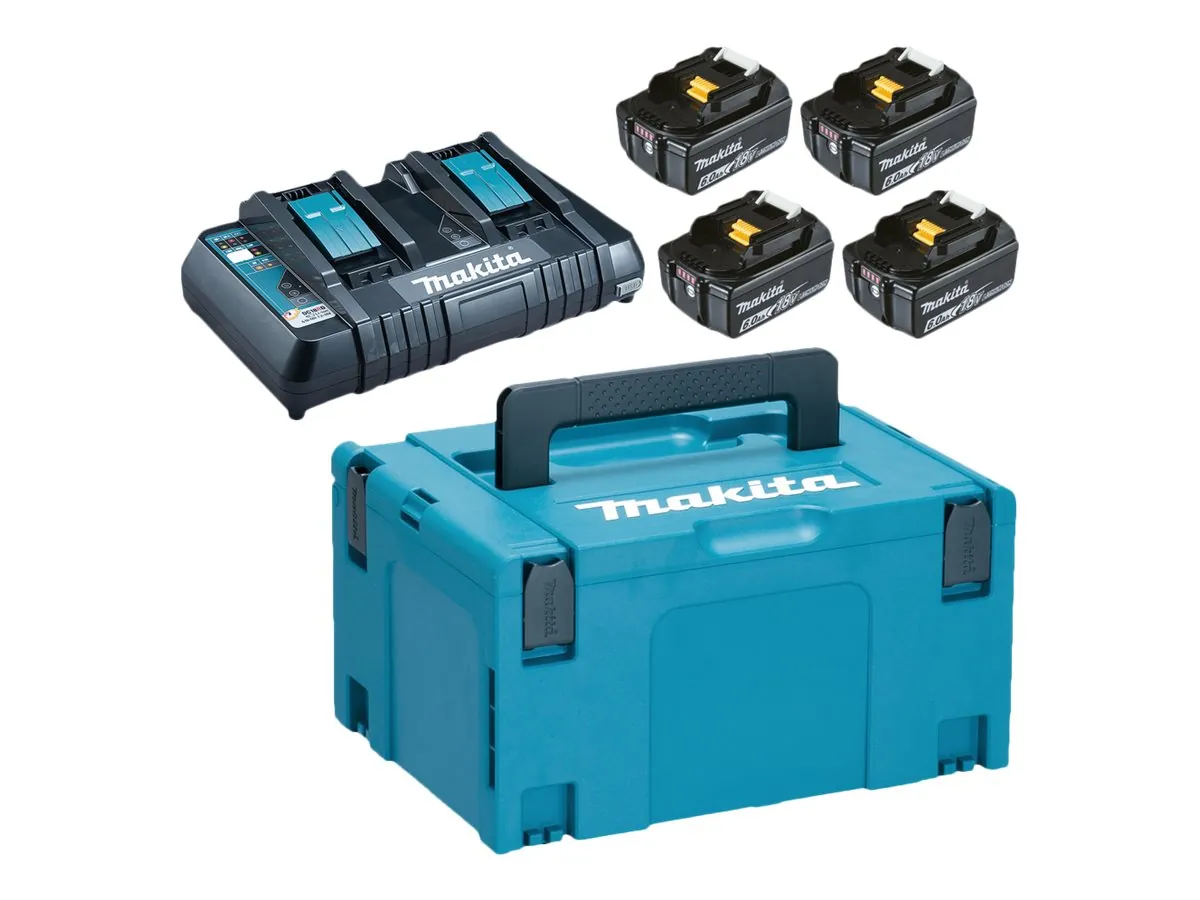 Makita Batteripakke 4xbl1860b+dc18rd 198091-4