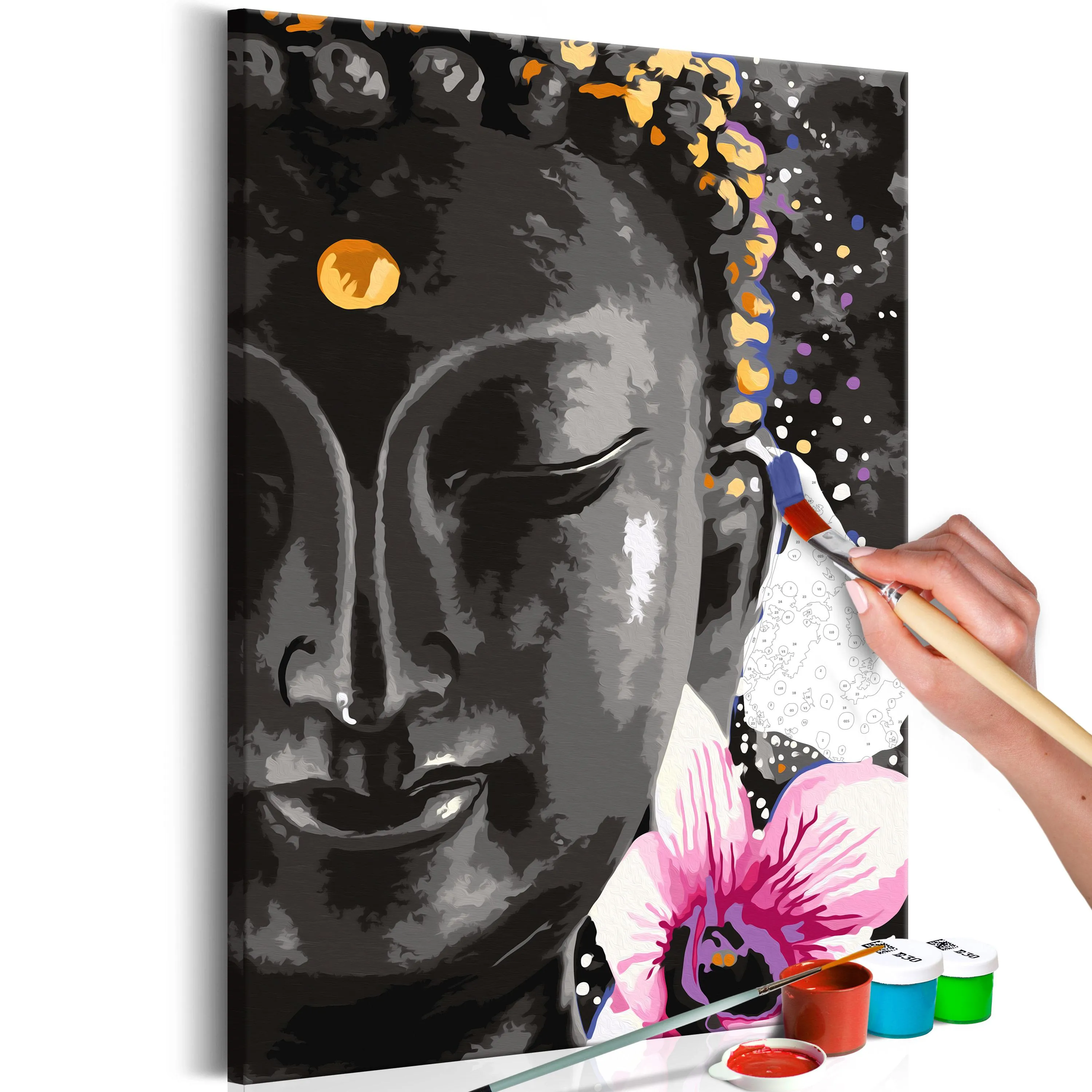 Mal selv billede Buddha and Flower 40 x 60 cm