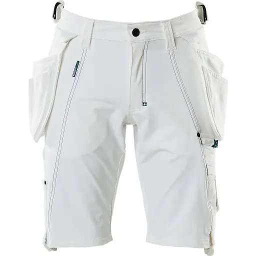 Mascot Advanced håndværkershorts med stretch, hvid, str. C68