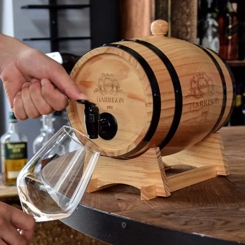 Mikamax Wooden Barrel Dispenser