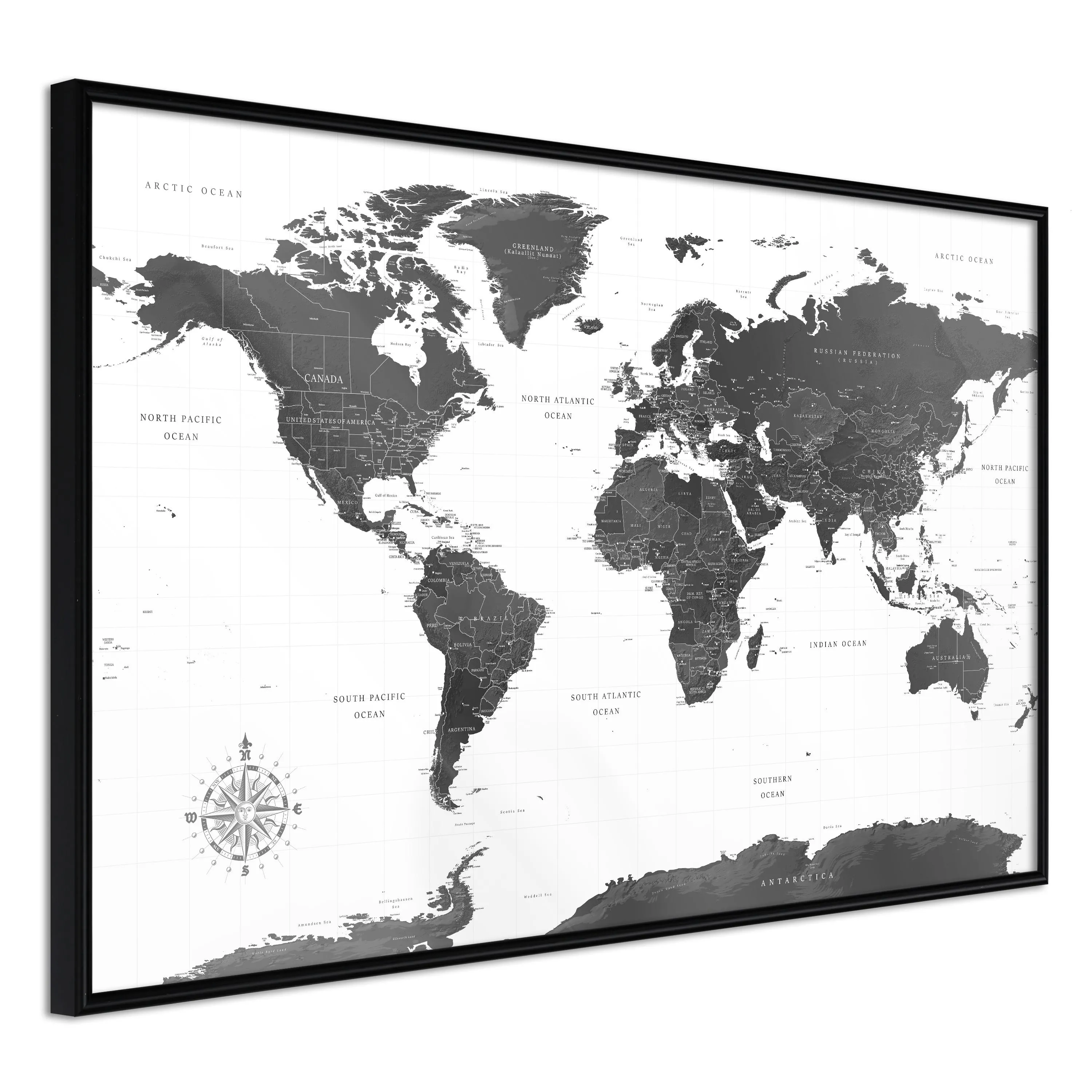 Monochrome Map Plakat