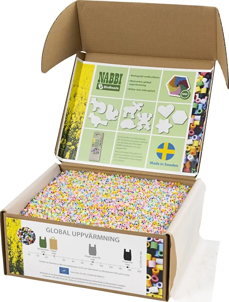 NABBI BioBeads Rørperler Medium Pastelfarver