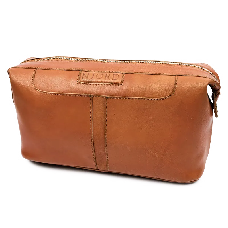 Njord Toilet Bag Kalveskind Cognac