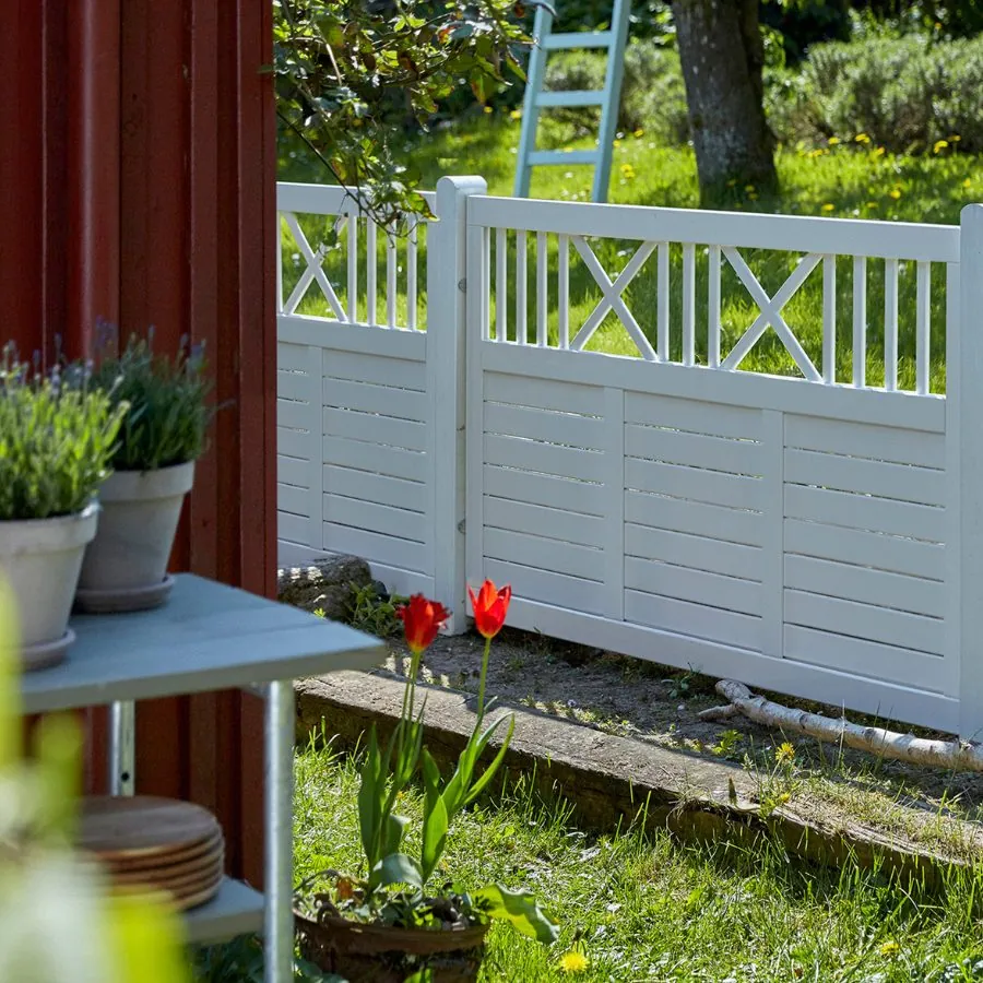 Nostalgi Enkelt Systemhegn 180x95cm Hvid