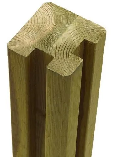 Omlimet hjørnestolpe i trykimprægneret