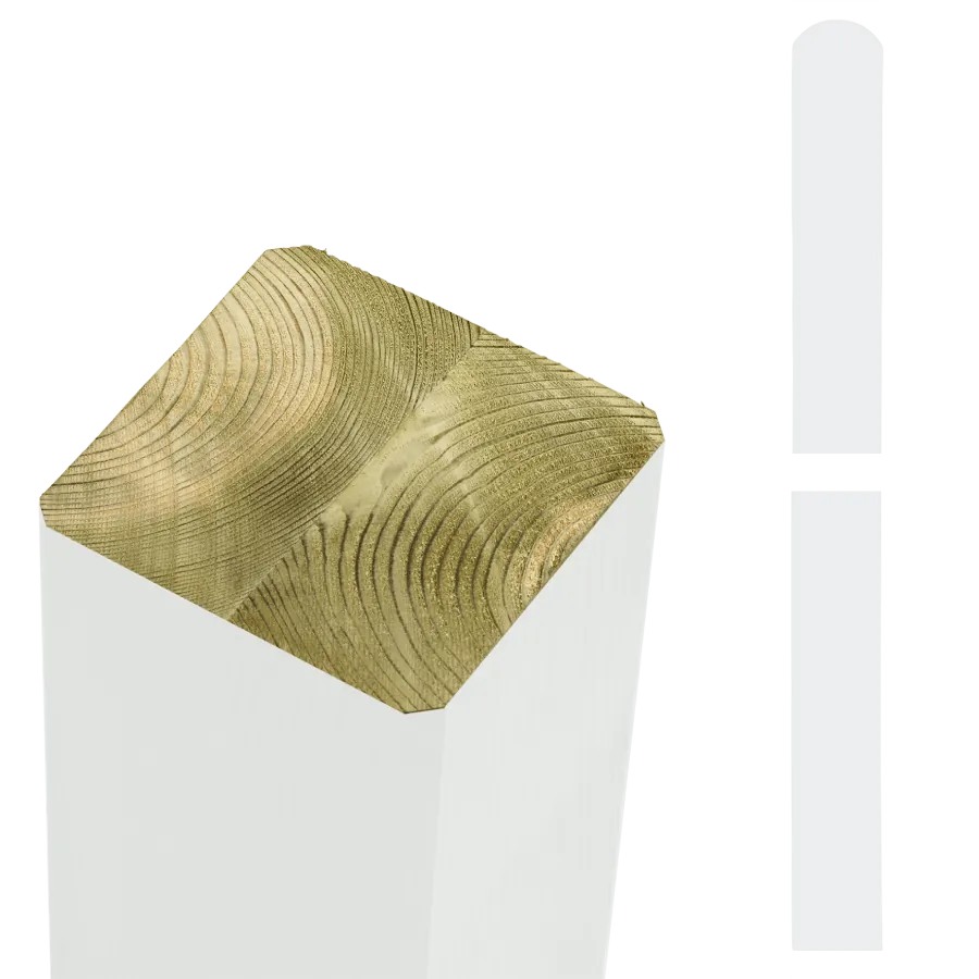 Omlimet Hvid Stolpe 90x90mm 188cm