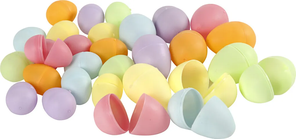 Pastelfarvede Plastæg