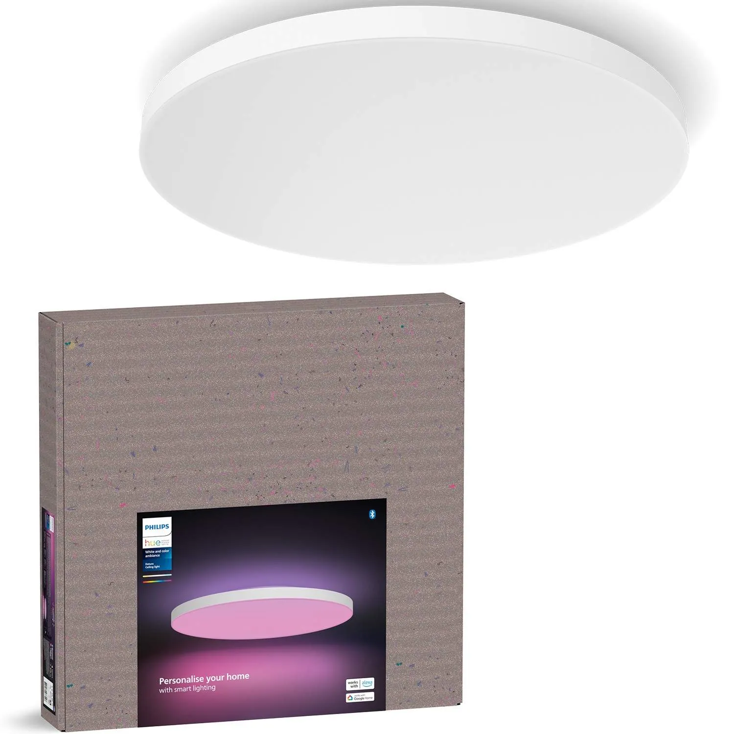 Philips Hue Datura loftspanel rundt ekstra stor White and color ambiance