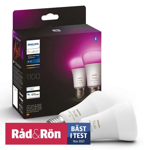 Philips Hue White and Color Ambiance E27 2-pak