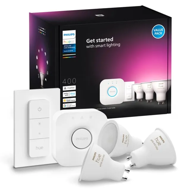 Philips Hue White and Color Ambiance GU10 Startpakke