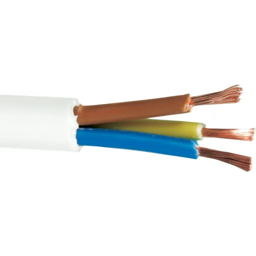 PKAJ 3x1,5 mm² rund plastledning 50 meter hvid