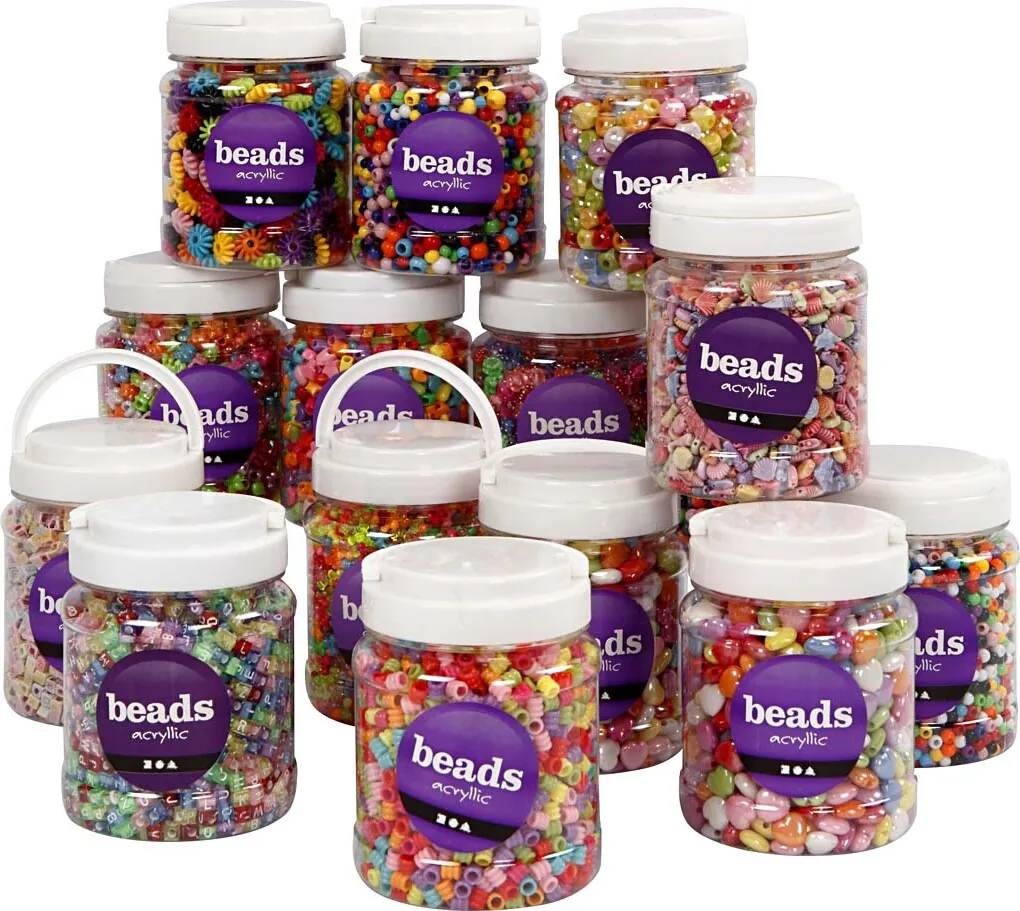 Plastperler Assorterede Farver