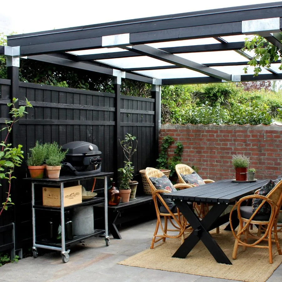 Plus Rustik Plankehegn 180x180cm Sort