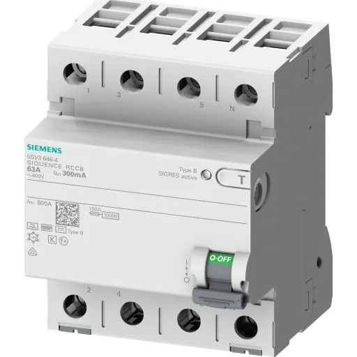 Siemens 5SV HPFI relæ B, 4P 40A