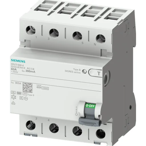 Siemens 5SV PFI Relæ B 63A 4P