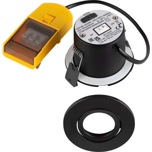 SLV Universal indbygningsspot, sort, 12-pak