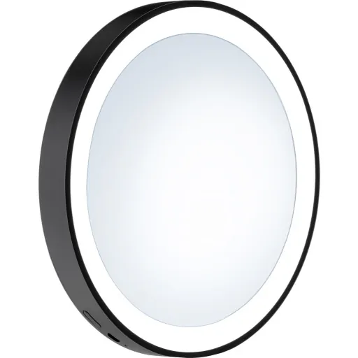 Smedbo Outline Lite makeup spejl med lys Ø13 cm mat sort