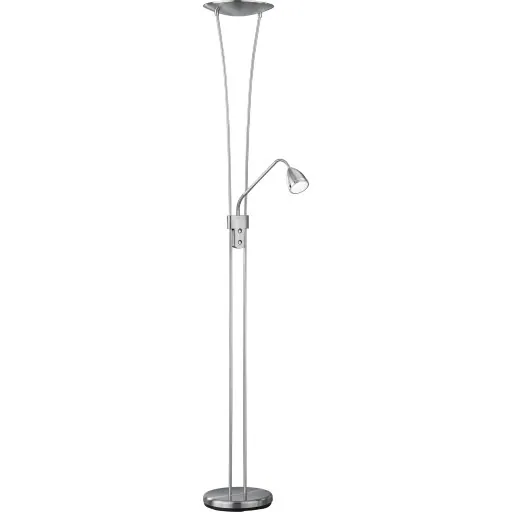 Trio Lighting Arizona gulvlampe, børstet stål