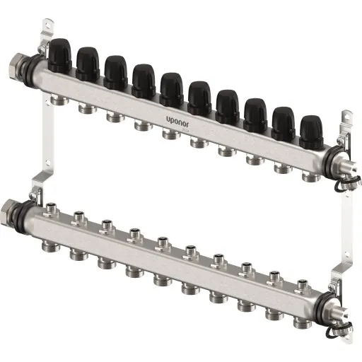 Uponor Vario S 1" gulvvarme fordelerrør, 10 kredse
