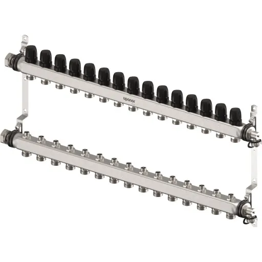 Uponor Vario S 1" gulvvarme fordelerrør, 15 kredse