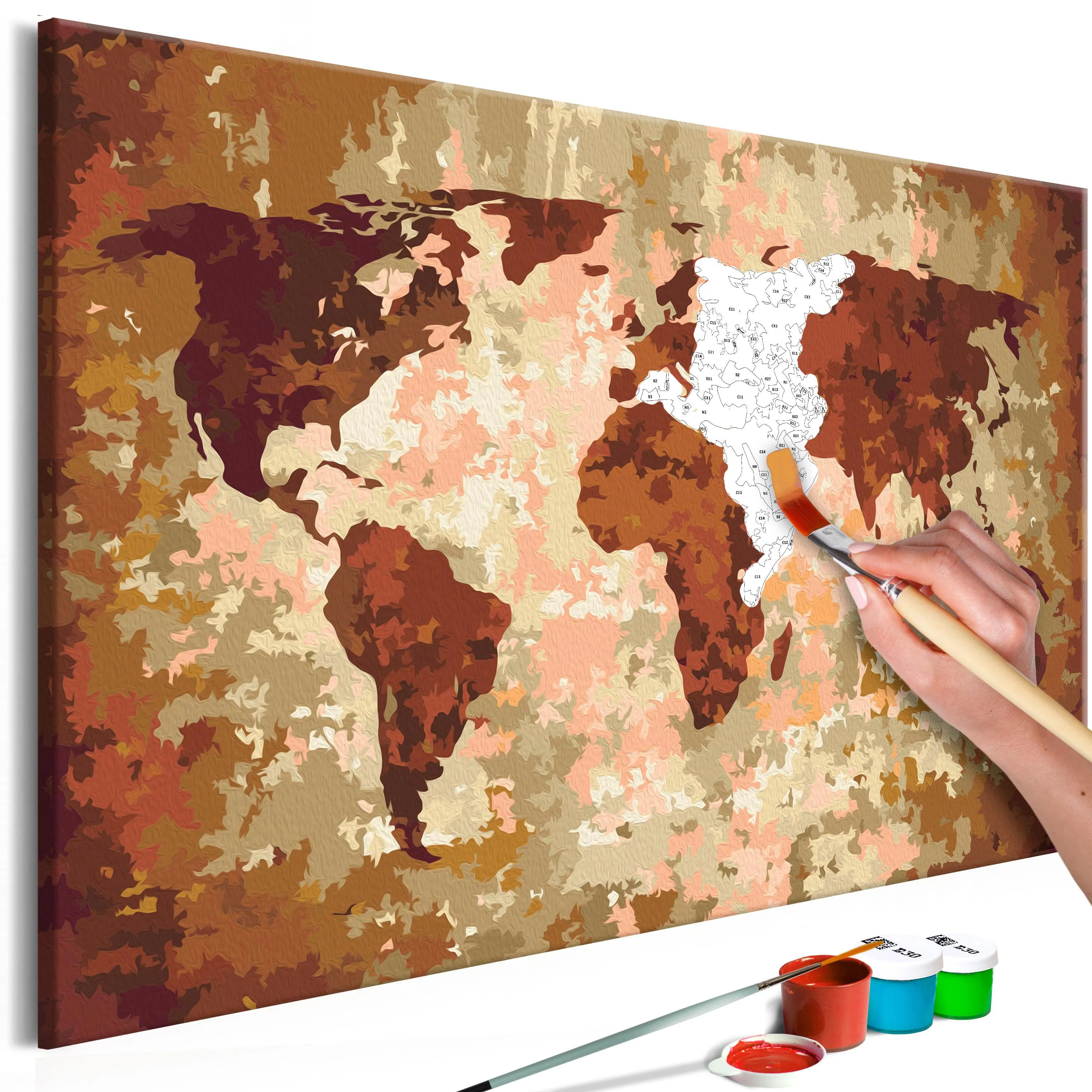 World Map Mal selv billede 60 x 40 cm